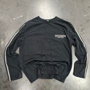 Roots Skater black long sleeve shirt with arm and back white stripe design SzL